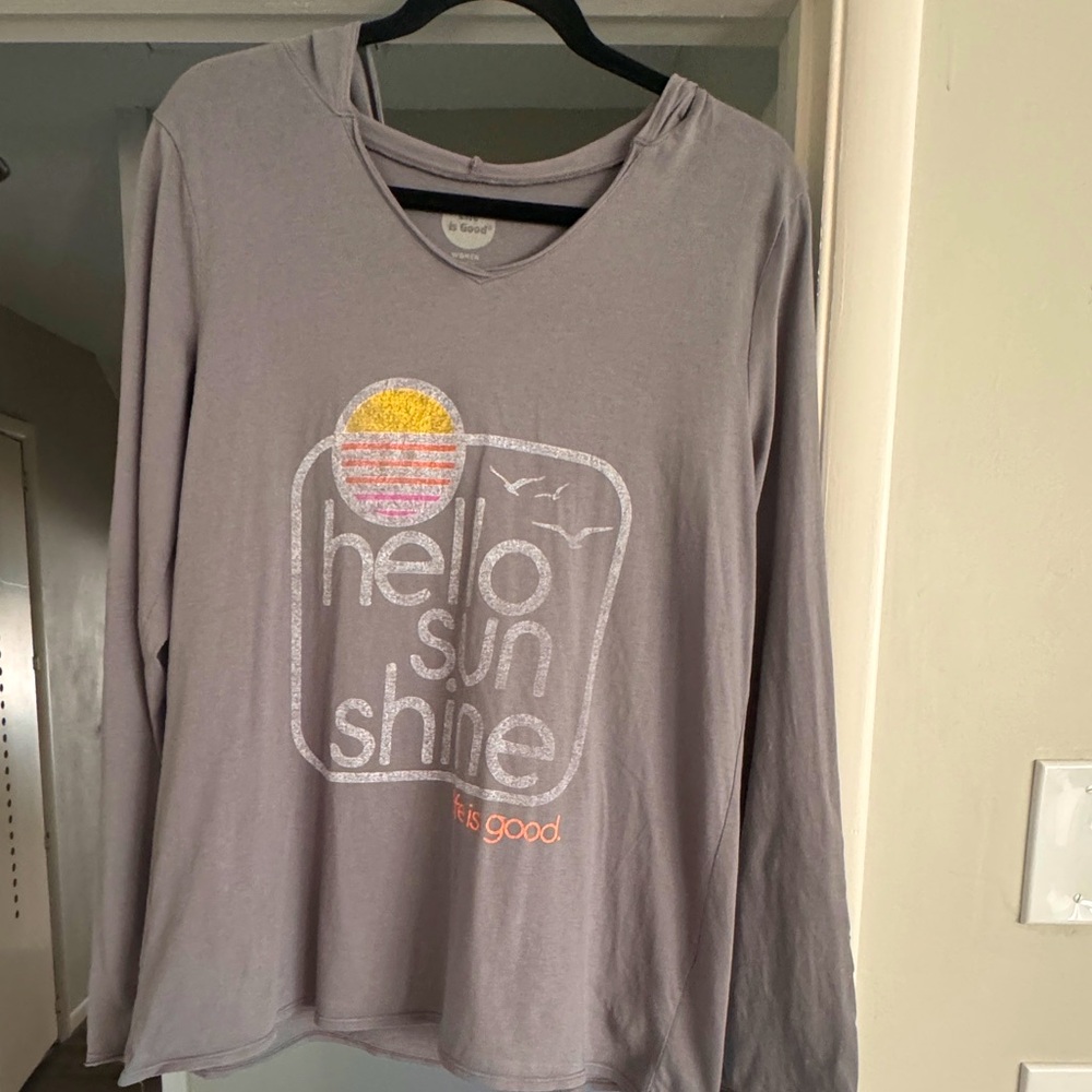 LIFE IS GOOD classic fit long sleeve shirt with hood